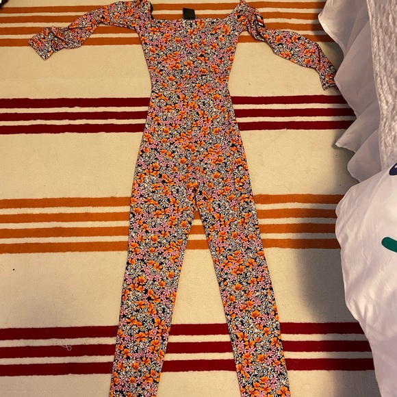 Zara Pants - NWOT Zara Purple Magazine Collab Floral Jumpsuit - Size Small